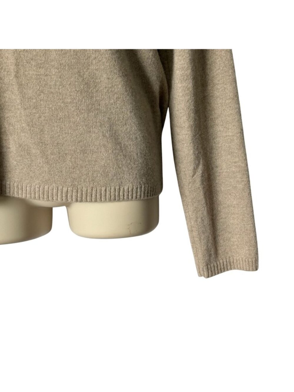 Vintage Nordstrom Cashmere Sweater Womens Size M Turtleneck Heather Oatmeal  90s - Picture 4 of 12